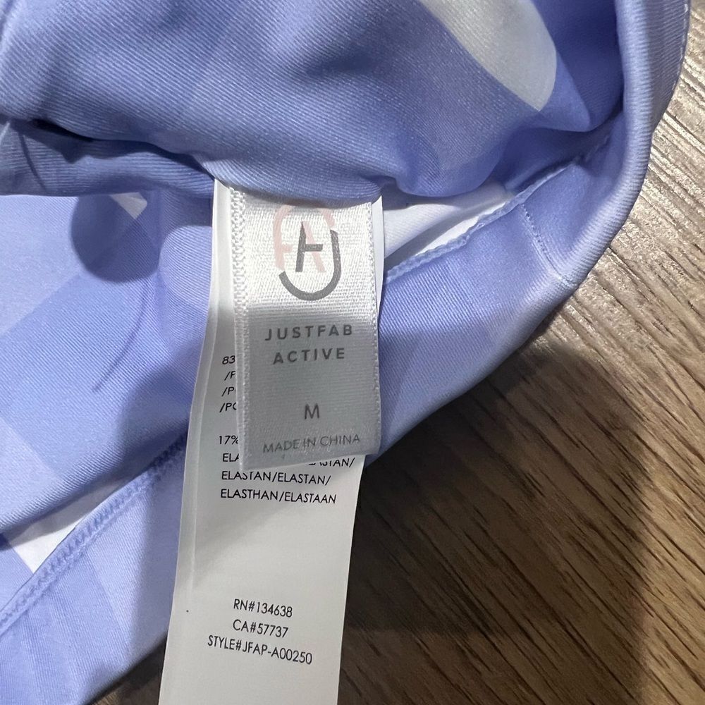 JustFab Square Neck Sports Gingham Lavender Bra size M NWT - Picture 9 of 9